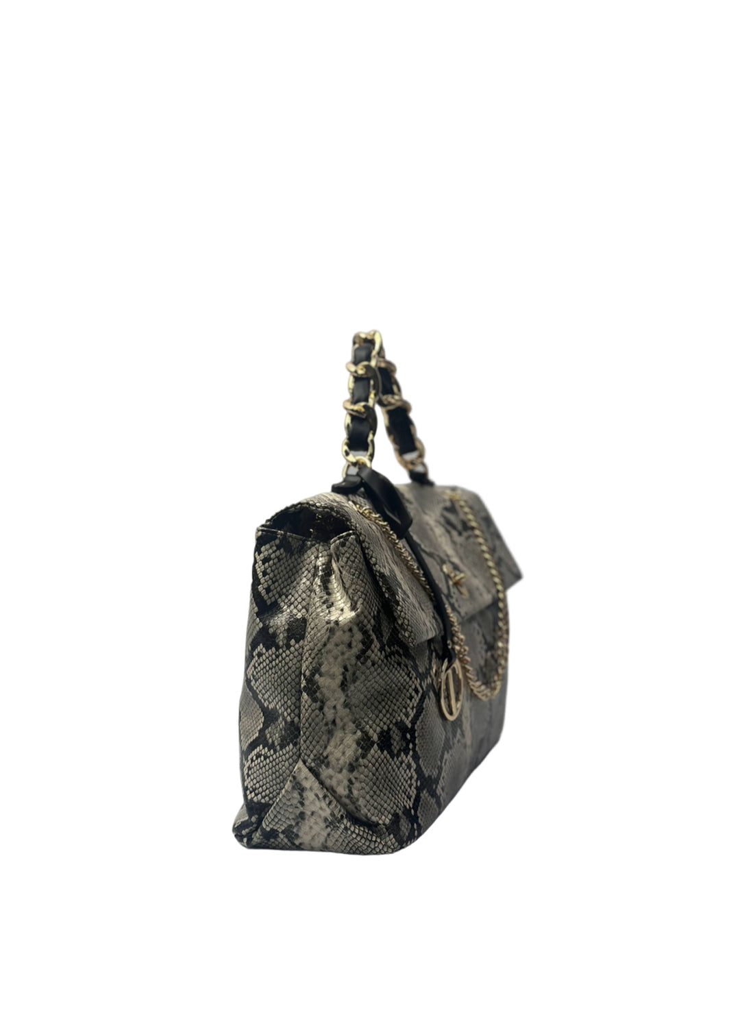 Borsa a mano con tracolla pitonata