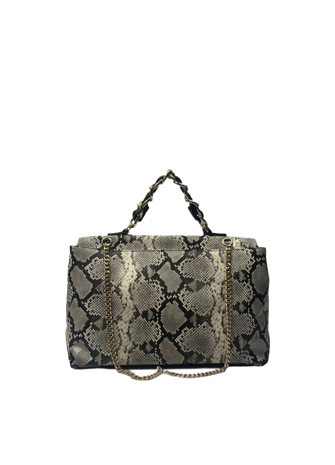 Borsa a mano con tracolla pitonata