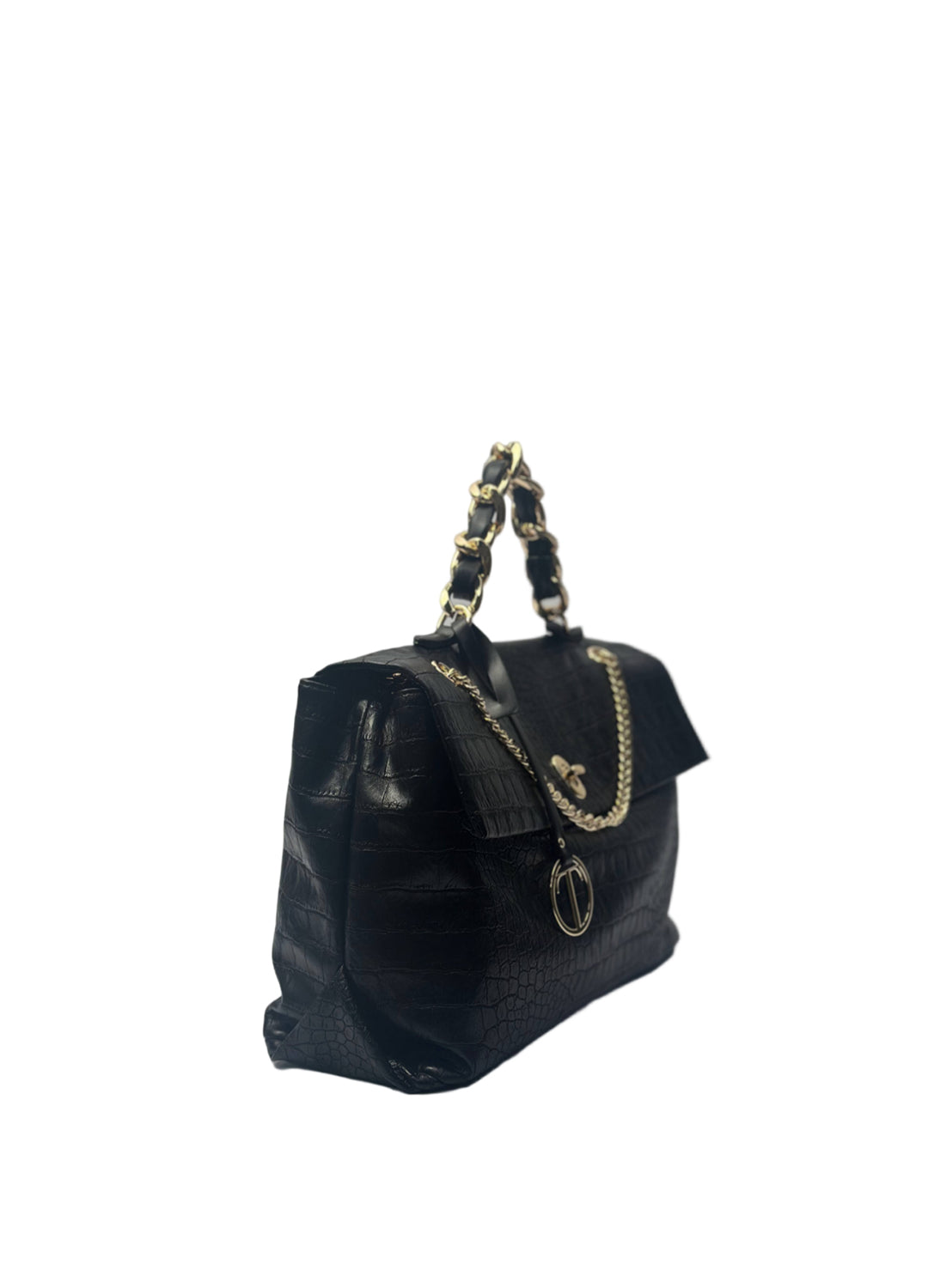 Borsa a mano con tracolla pitonata