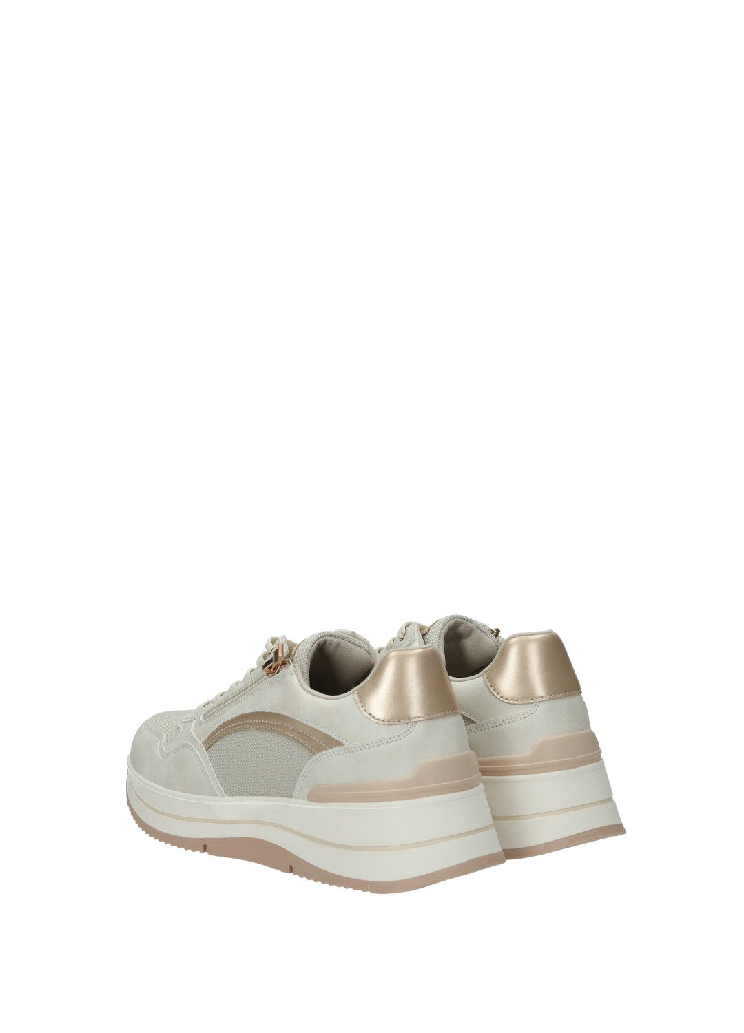 Sneakers donna white in PU/TEX fondo gomma