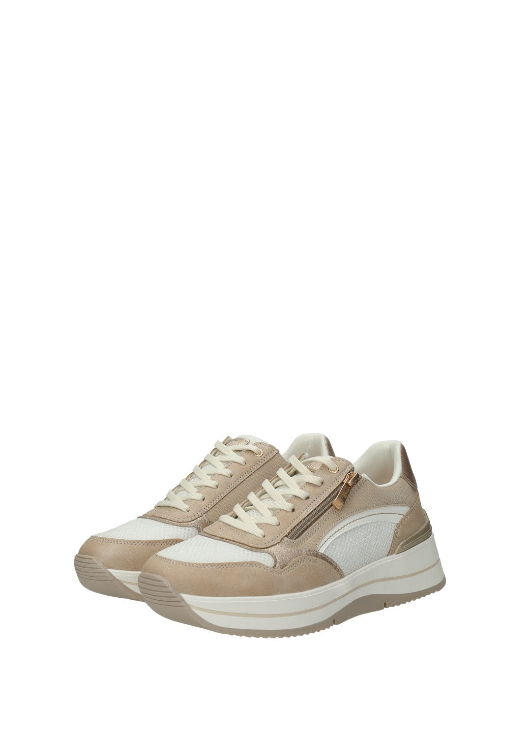Sneakers donna white in PU/TEX fondo gomma