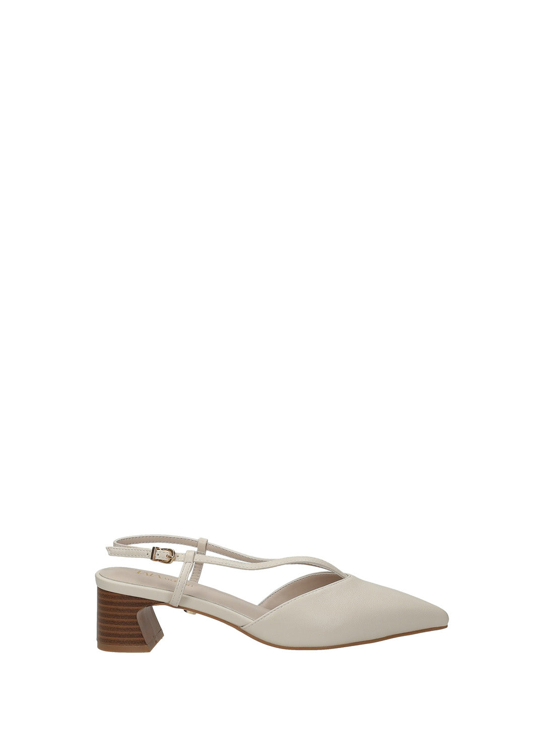 Décolleté slingback donna in PU tacco basso
