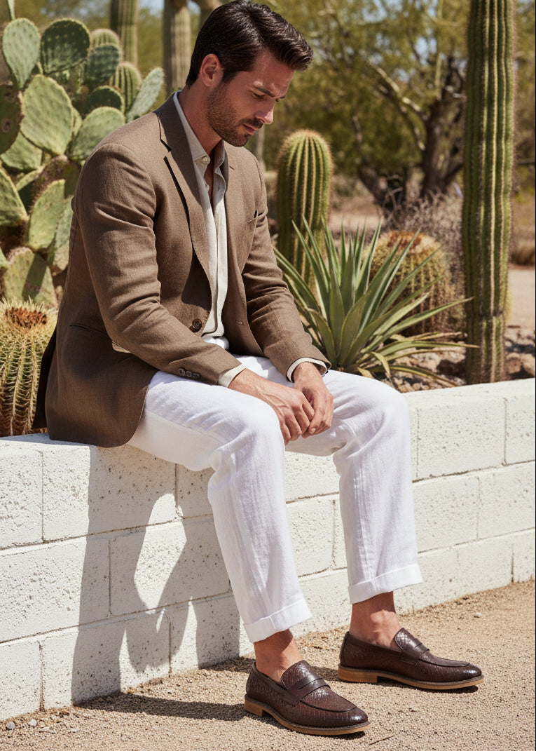 Mocassini Uomo Casual in PU - Brown