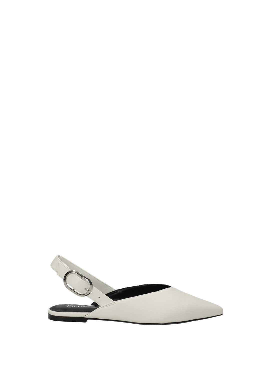 Décolleté slingback donna in PU e bianche con tacco basso