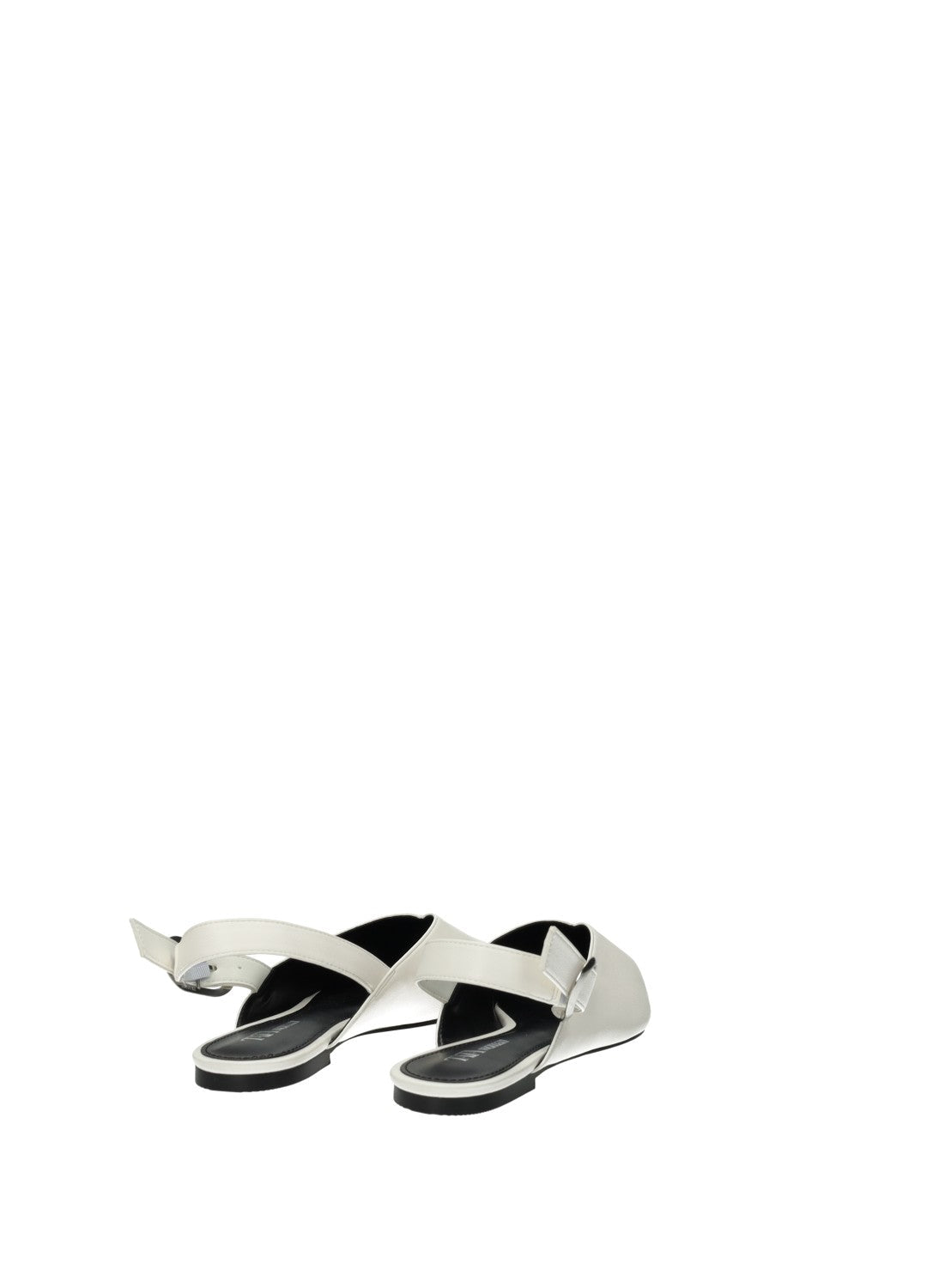 Décolleté slingback donna in PU e bianche con tacco basso