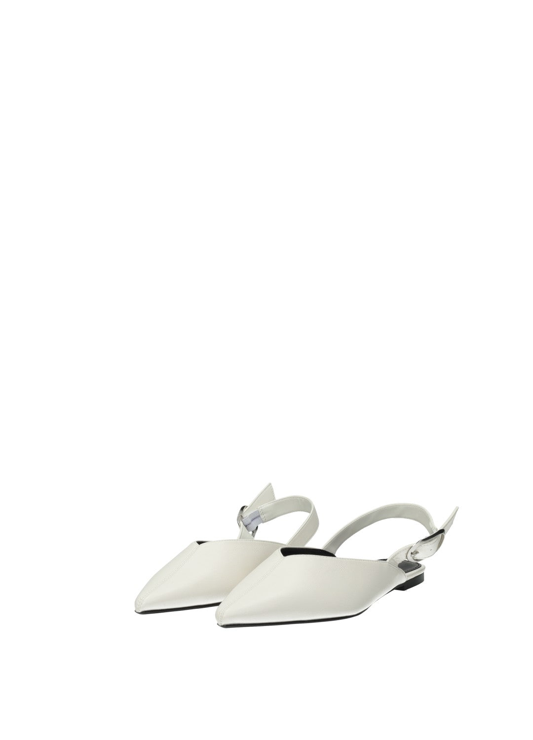 Décolleté slingback donna in PU e bianche con tacco basso