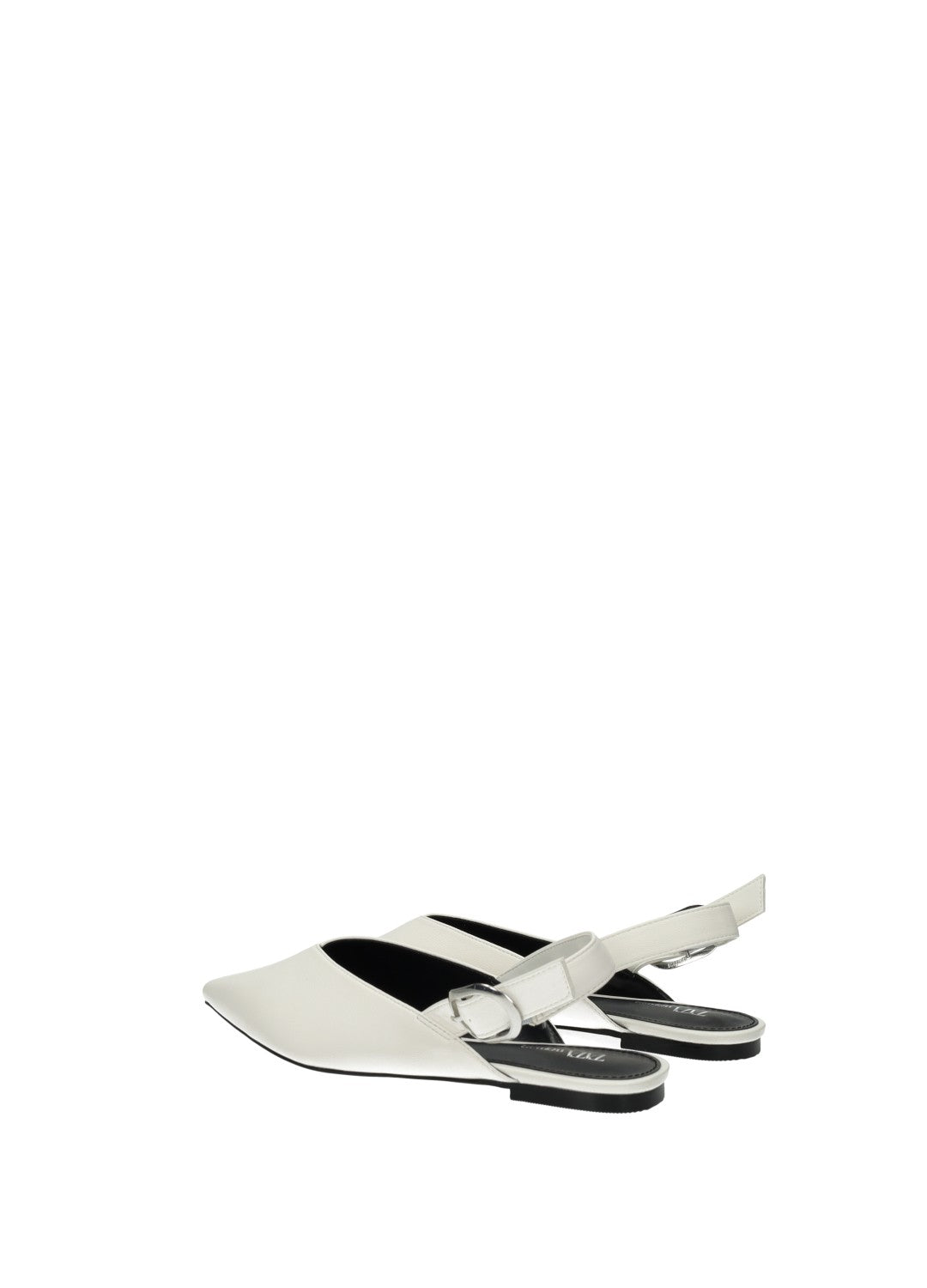Décolleté slingback donna in PU e bianche con tacco basso