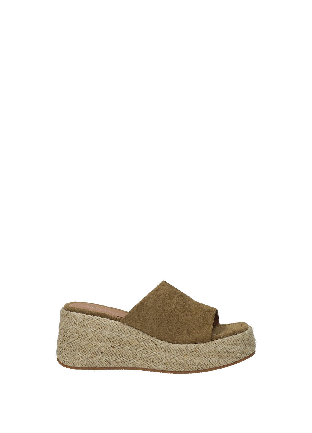 Sandali donna green o brown in microfibra con zeppa alta