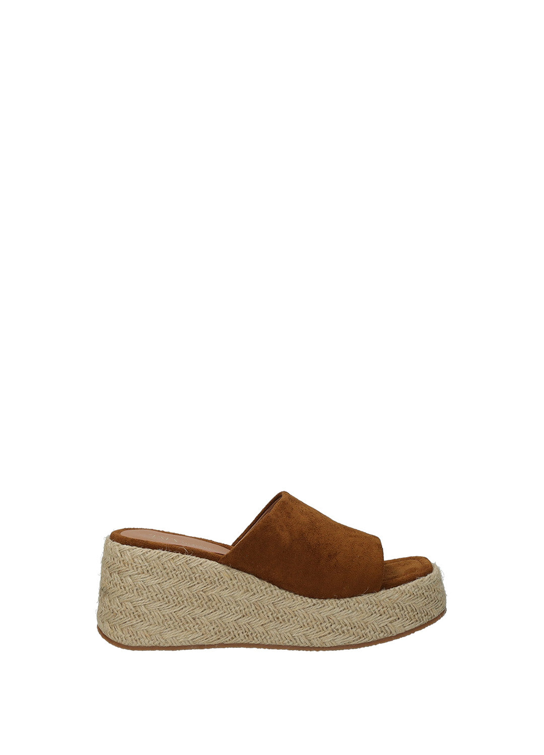 Sandali donna green o brown in microfibra con zeppa alta