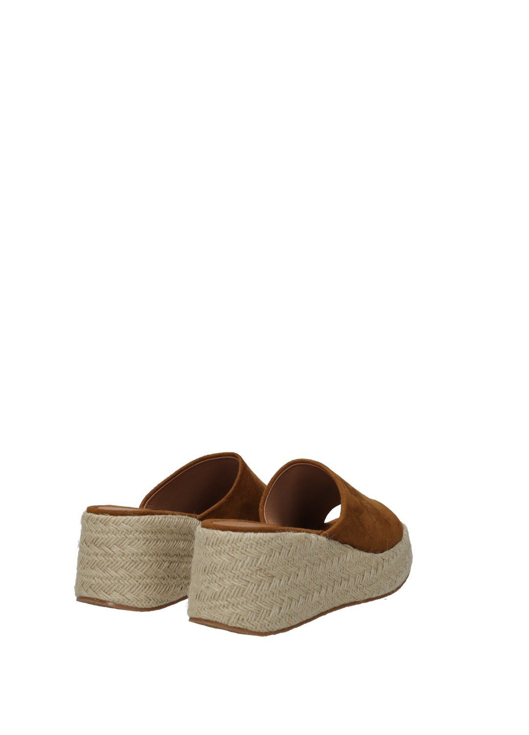 Sandali donna green o brown in microfibra con zeppa alta