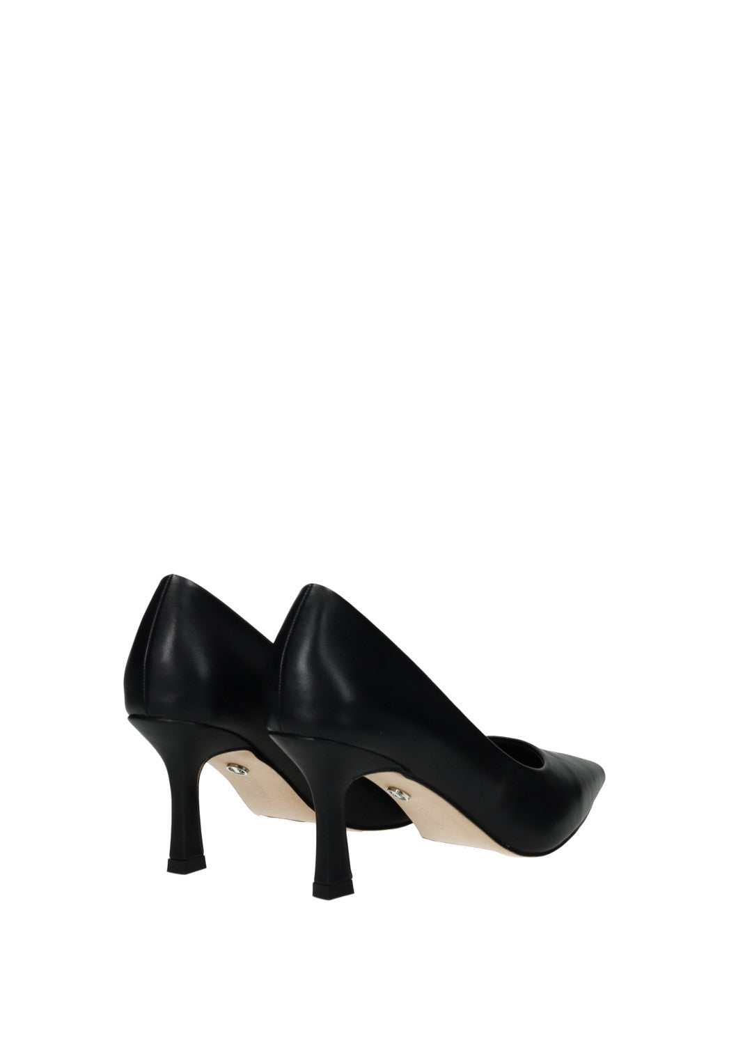 Décolleté donna black in PU tacco medio