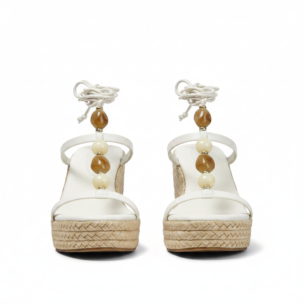 Sandali donna in PU con zeppa alta