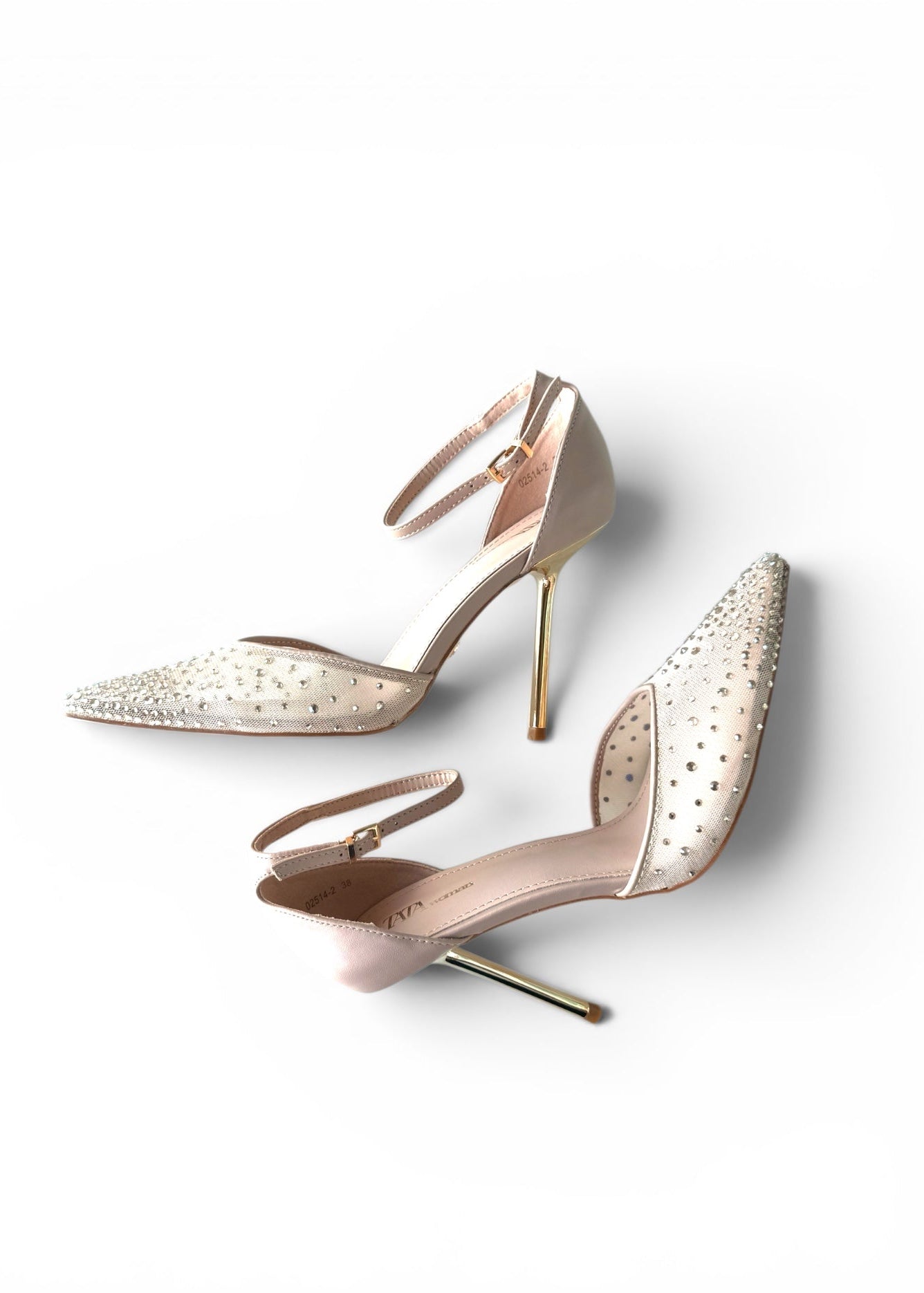 Décolleté donna in PU con tacco alto strass