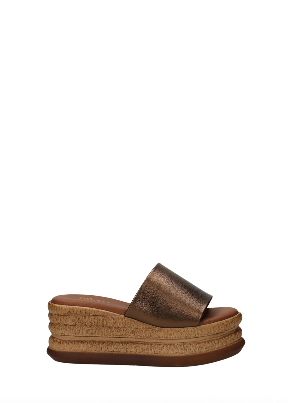 Sandali donna in vera pelle con zeppa alta