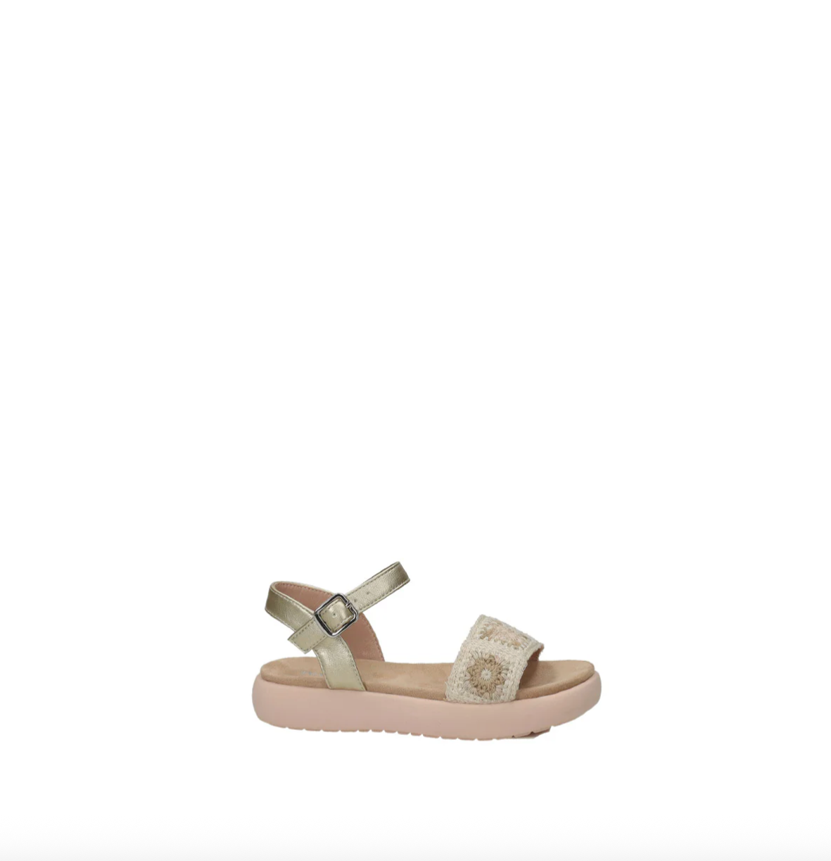 Sandali Bambina PU Suola Gomma White / Rose Gold