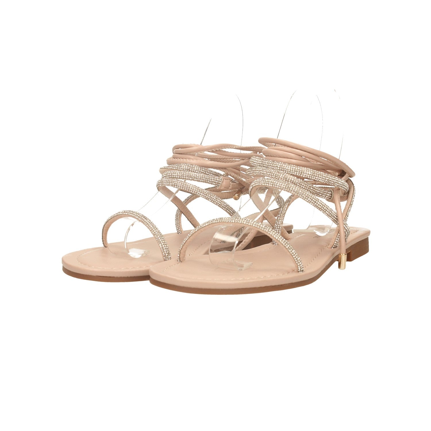 Sandali alla schiava con listini in strass