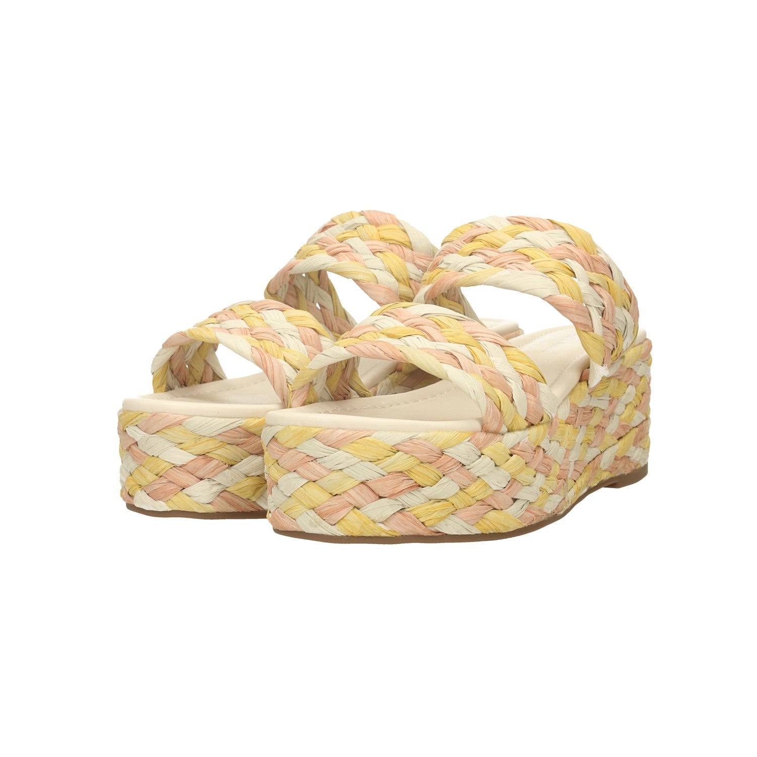 Zeppa in tessuto intrecciato. Tacco alto 7cm