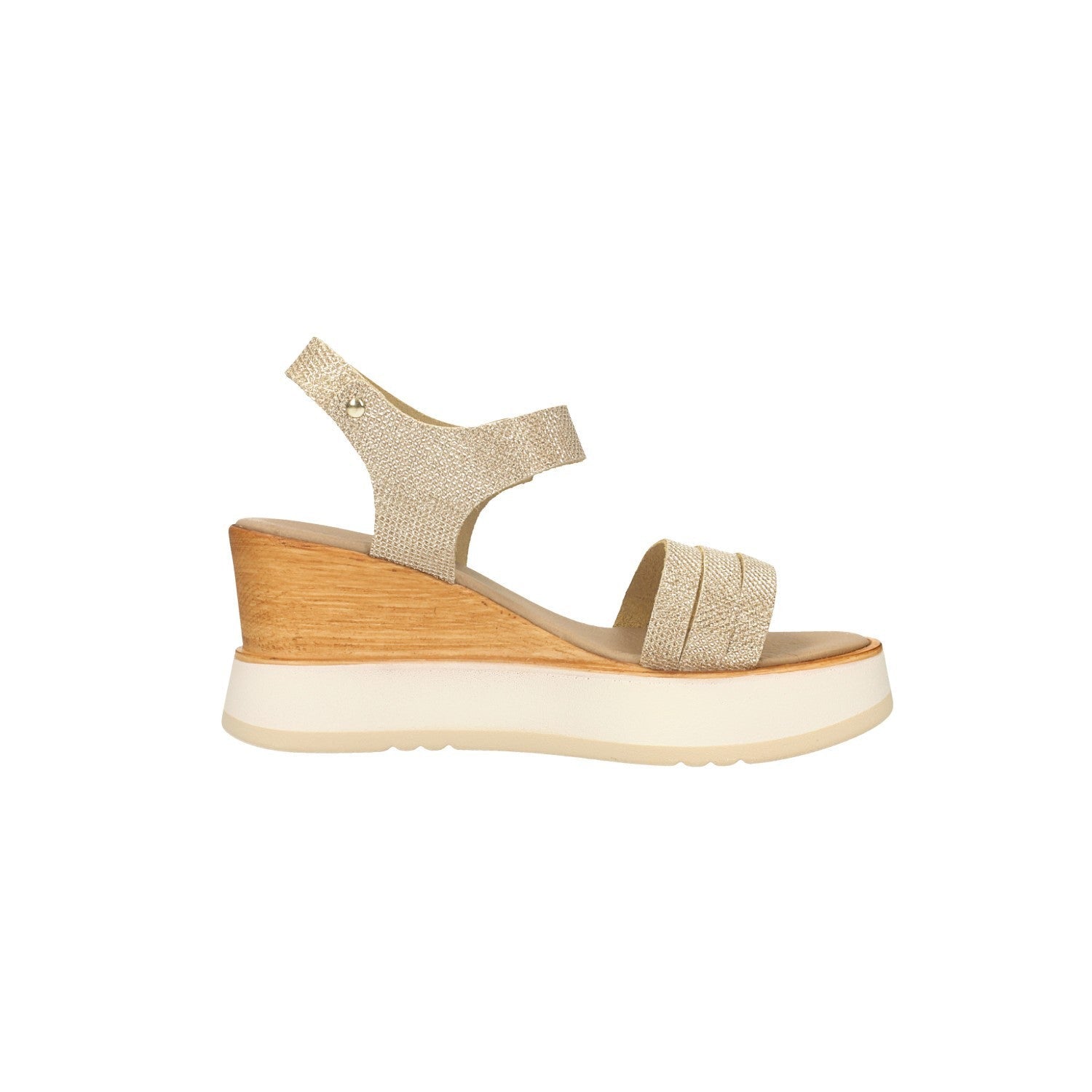 Sandali con zeppa in vera pelle. Made in Italy. Tacco alto 8cm