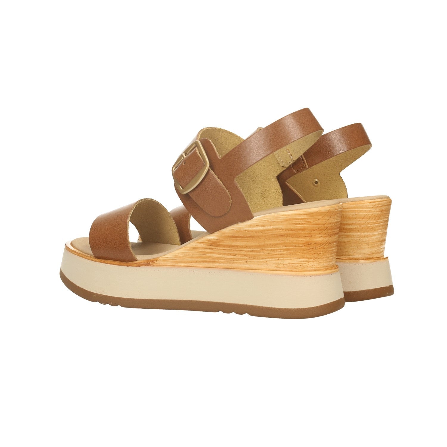 Sandali con zeppa. Made in Italy. Tacco alto 7.5cm