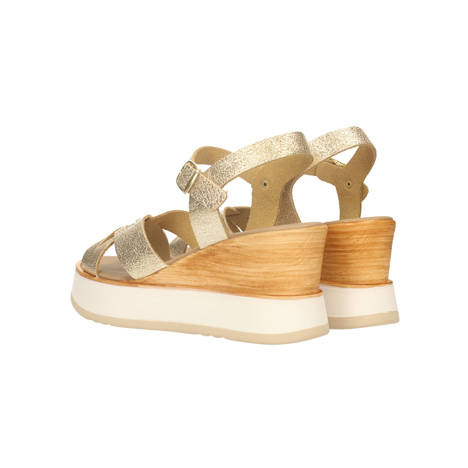 Sandali in vera pelle intrecciati. Made in Italy. Tacco alto 7.5cm