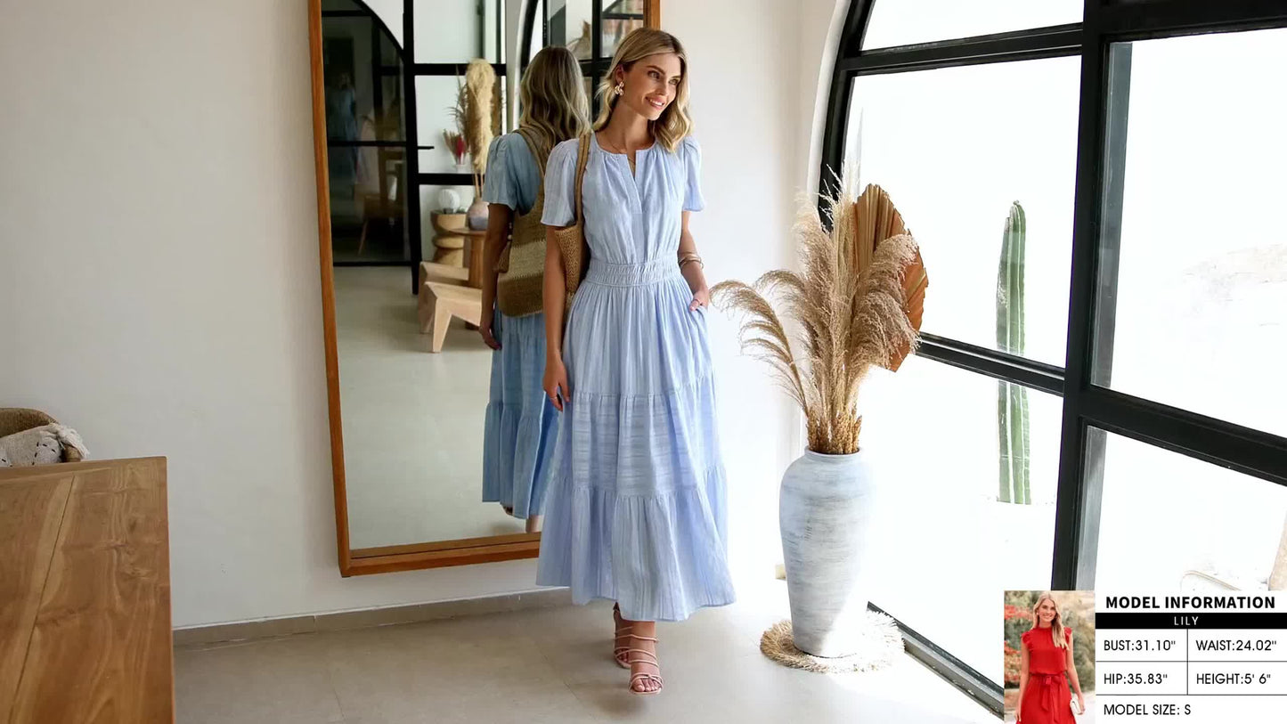 Abito Maxi Boho con Tasche